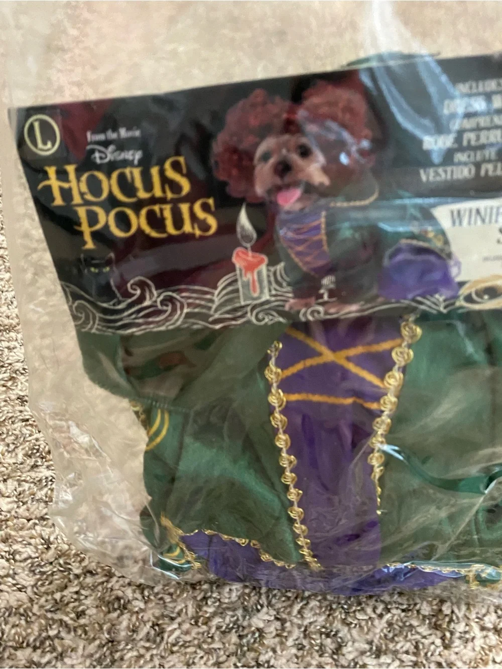 NEW RUBIE'S Costume Company Hocus Pocus Winifred Sanderson Dog Cat Costume Large